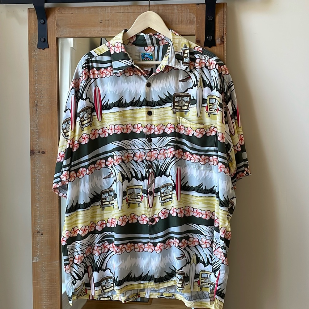 Vintage Ron Anderson Collection Woodies and Surfboards Kahala Camp Shirt
